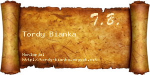 Tordy Bianka névjegykártya