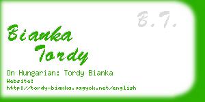 bianka tordy business card